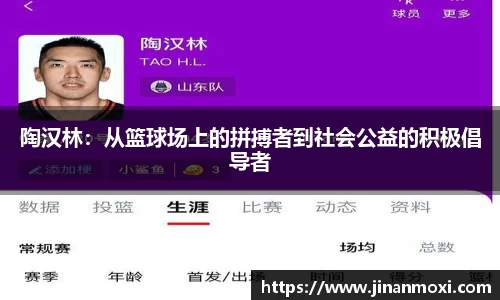 陶汉林：从篮球场上的拼搏者到社会公益的积极倡导者